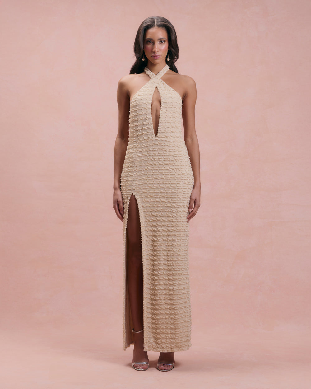 maya pleated maxi dress - beige @FashionNova Maya Knit Maxi Dress